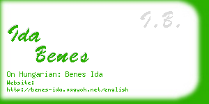 ida benes business card